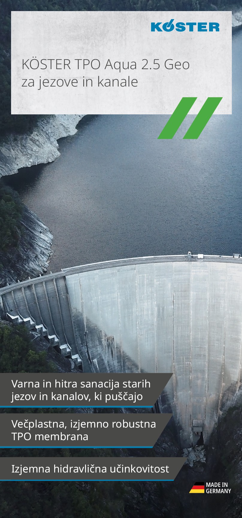 KÖSTER TPO Aqua 2.5 Geo for Dams and Canals